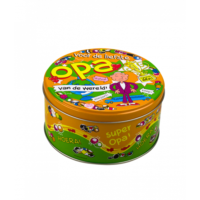 Fyldt slikdåse bedstefar og 500 g