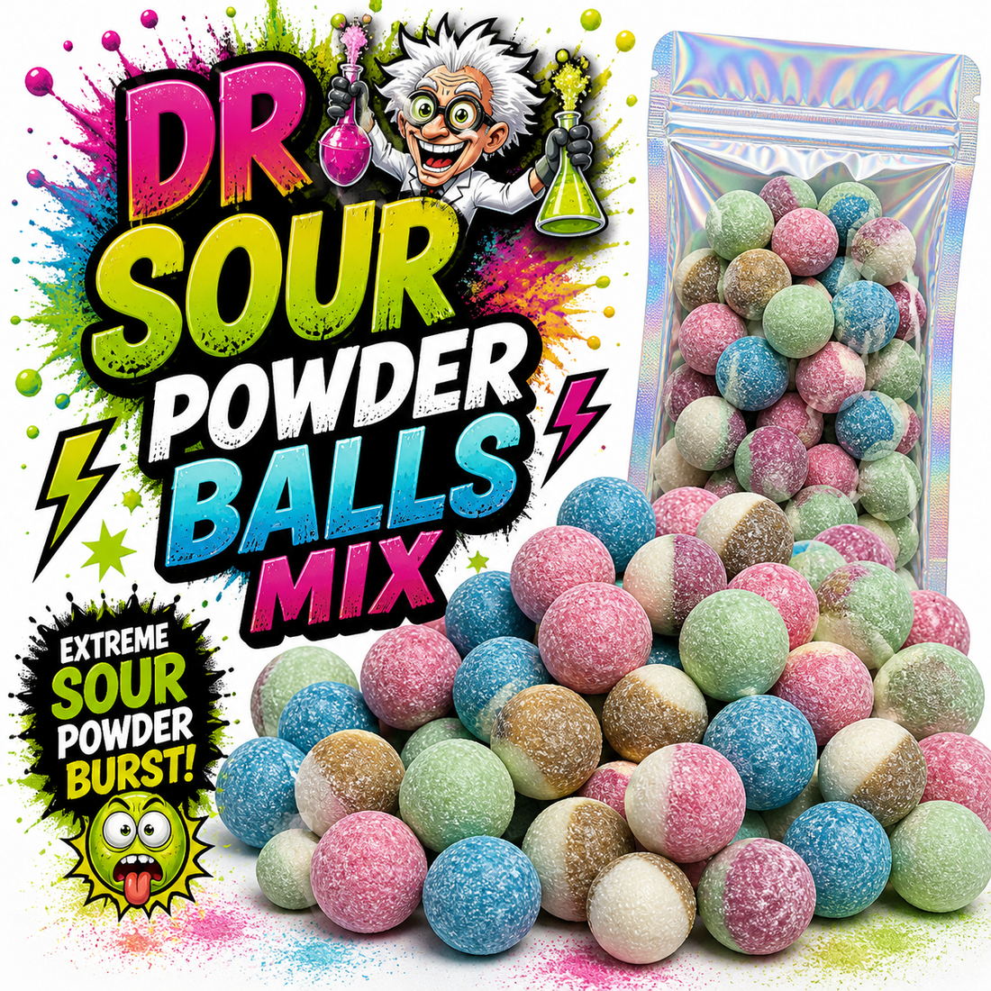 Dr. Sour pulverkugler Mix